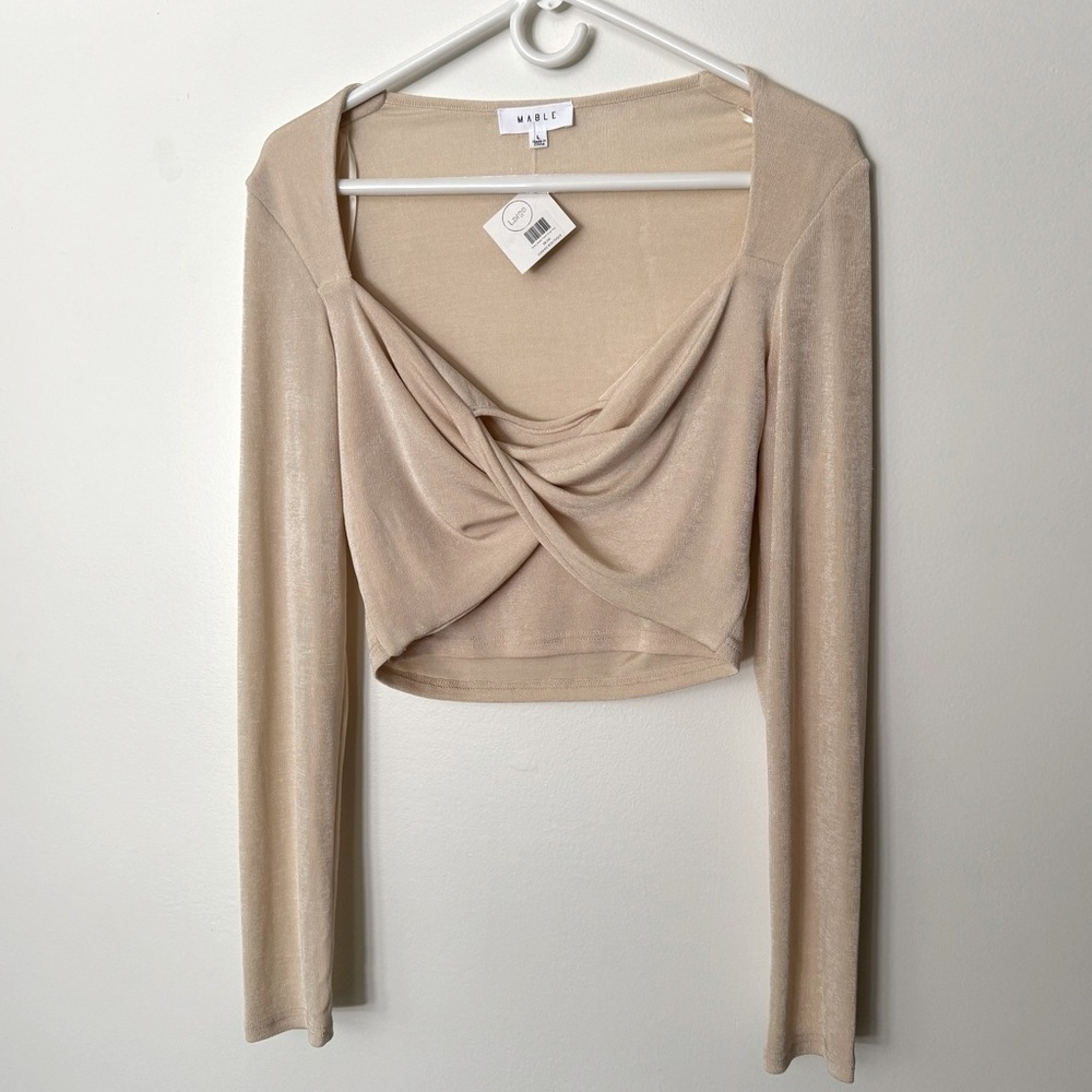 Mable Slinky Deals Twist Crop Top NWT